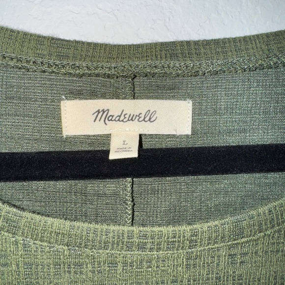 NWOT Madewell Texture and Thread Green Wrap Dress in Large - Picture 5 of 6